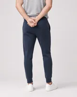 StringKing Men's Pima Terry Sweatpants - Sharp Fit, Navy, Full Back - Human Model - Chest to Feet