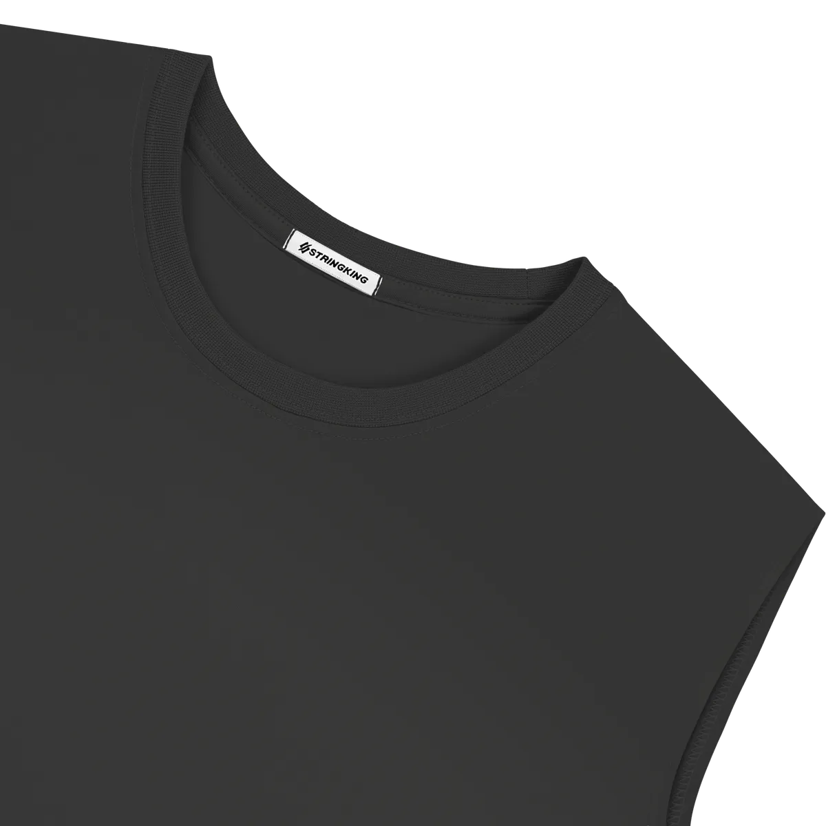 StringKing Men's StayCool Tank Top - Sharp Fit, Black, Detail
