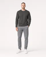 StringKing Men's Pima Terry Crew Sweater - Sharp Fit, Peat, Full Front - Human Model
