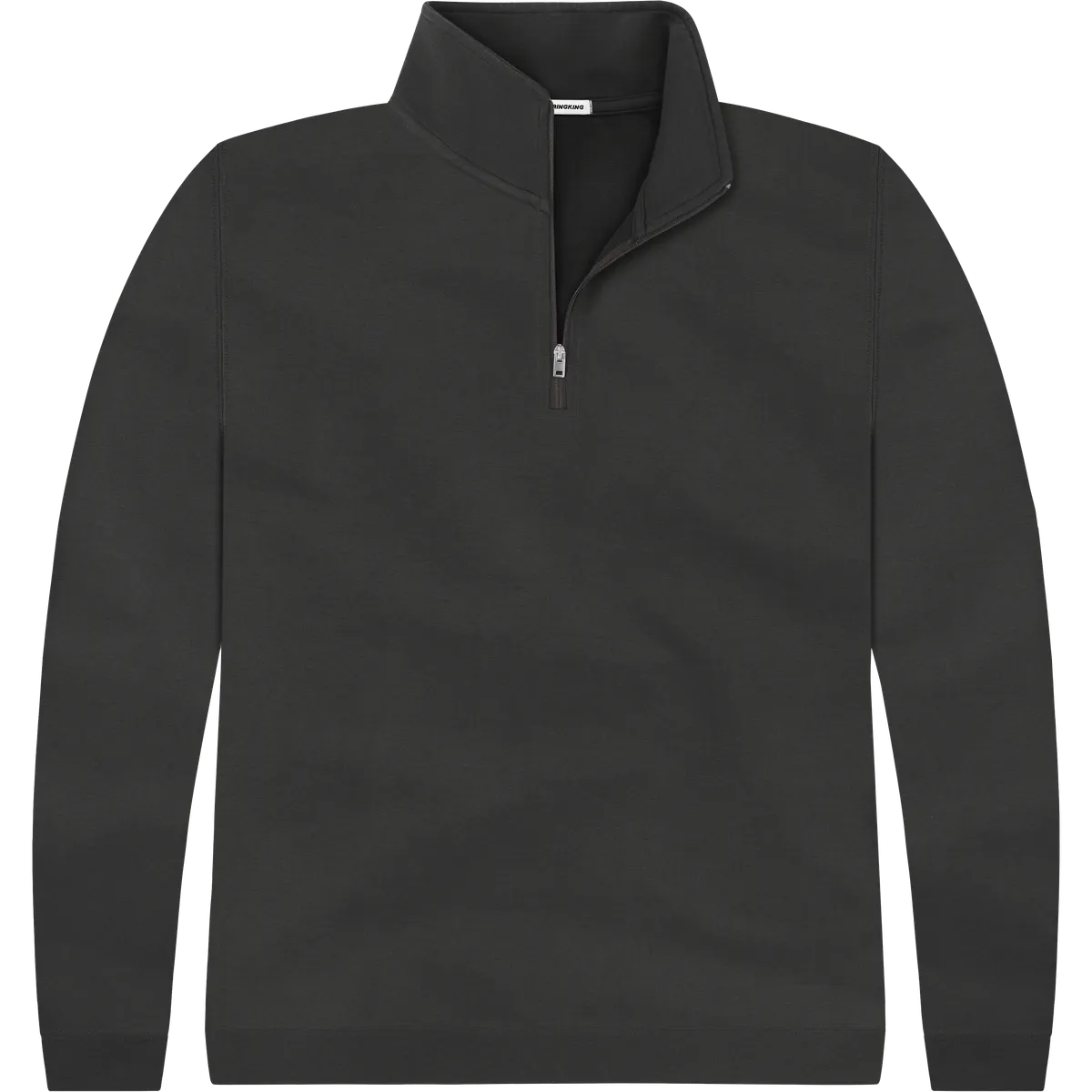 StringKing Men's Pima Terry Quarter Zip - Relaxed Fit, Black, Front