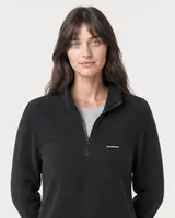 StringKing Women's Polartec Fleece Quarter Zip - Sharp Fit, Meteorite, Collar Shoulder - Human Model