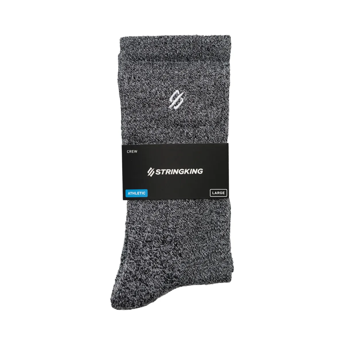 StringKing Athletic Crew Socks Packaged Large Gray