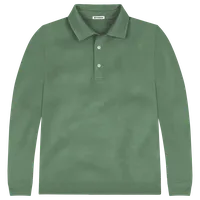 StringKing Men's Pima Cotton Polo Sweatshirt - Relaxed Fit, Green, Front