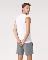 StringKing Men's StayWarm Tank Top - Sharp Fit, White, Full Back - Human Model - Top of head to Mid-thigh