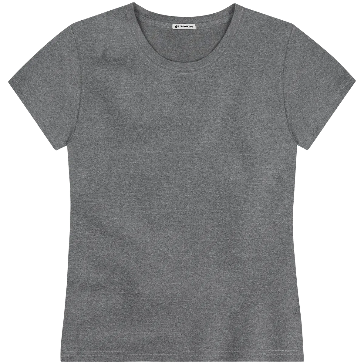 StringKing Women's FlexTech Short Sleeve Crewneck T-Shirt - Relaxed Fit, Heather Gray, Front