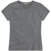 StringKing Women's FlexTech Short Sleeve Crewneck T-Shirt - Relaxed Fit, Heather Gray, Front