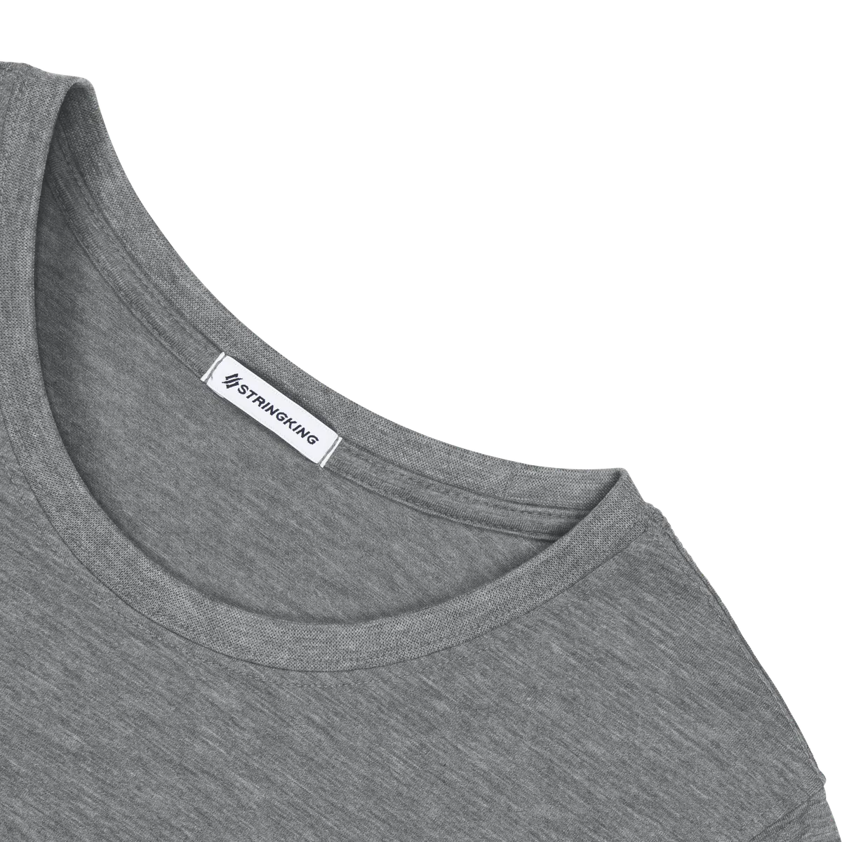 StringKing Women's FlexStyle Long Sleeve Crewneck T-Shirt - Sharp Fit, Heather Gray, Detail