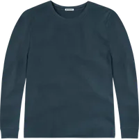 StringKing Men's Pima Cotton Long Sleeve Crewneck T-Shirt - Relaxed Fit, Navy, Front