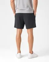 StringKing Men's StayCool Shorts - Relaxed Fit, Black, Full Back - Human Model - Chest to Feet