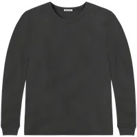 StringKing Men's Pima Cotton Long Sleeve Crewneck T-Shirt - Relaxed Fit, Black, Front