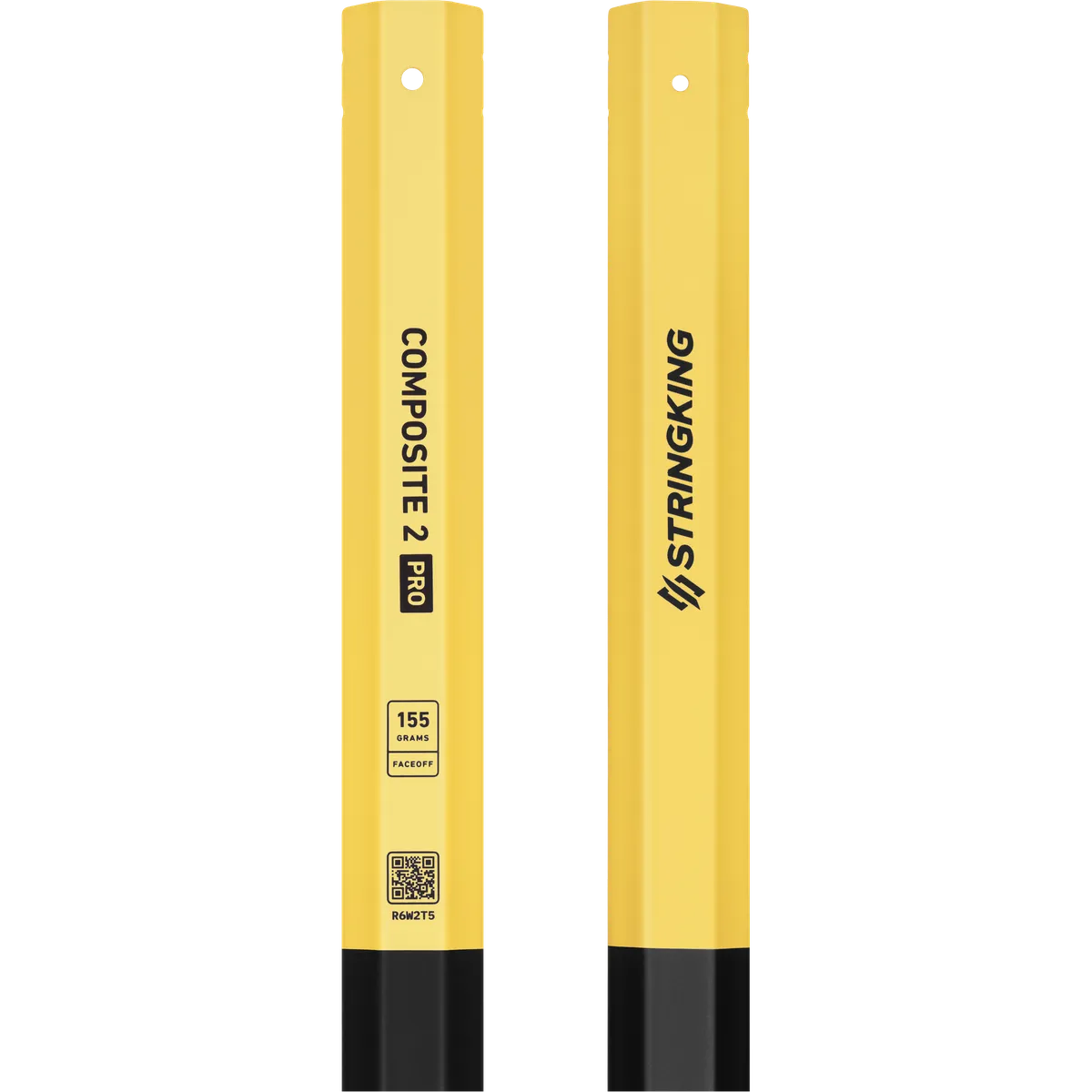 StringKing Composite 2 Pro Faceoff Bottom Lever - 155 Grams, Black / Yellow, Top Section, Vertical, Right, Left