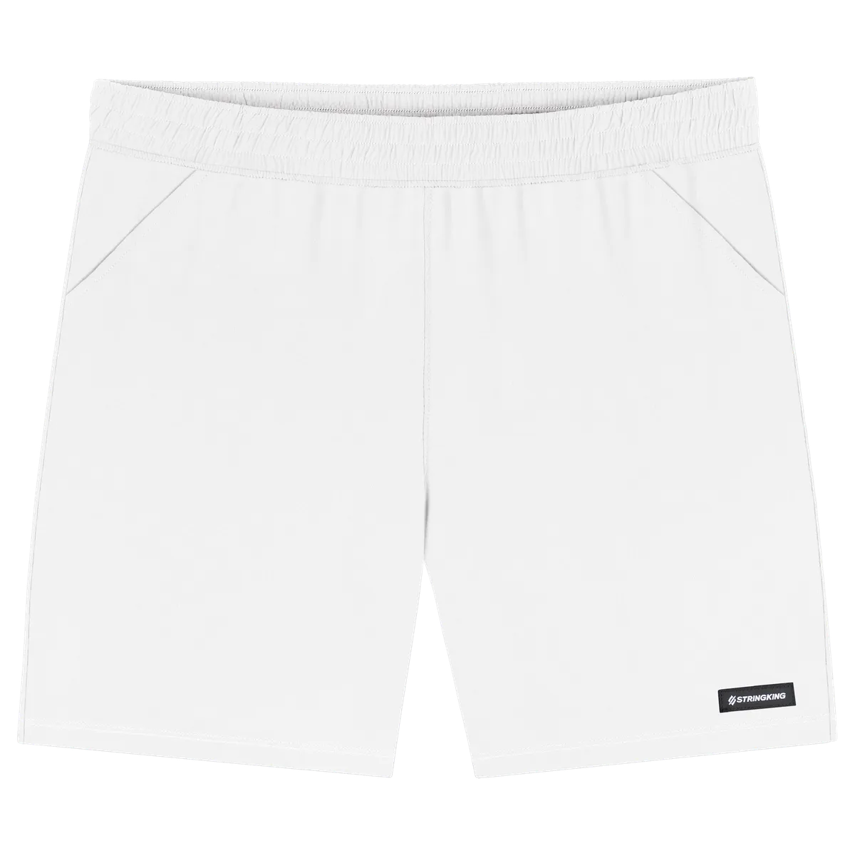 StringKing Men's Nylon Game Shorts - Sharp Fit, White, Front