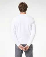 StringKing Men's StayWarm Sweater - Sharp Fit, White, Full Back - Human Model - Top of head to Mid-thigh