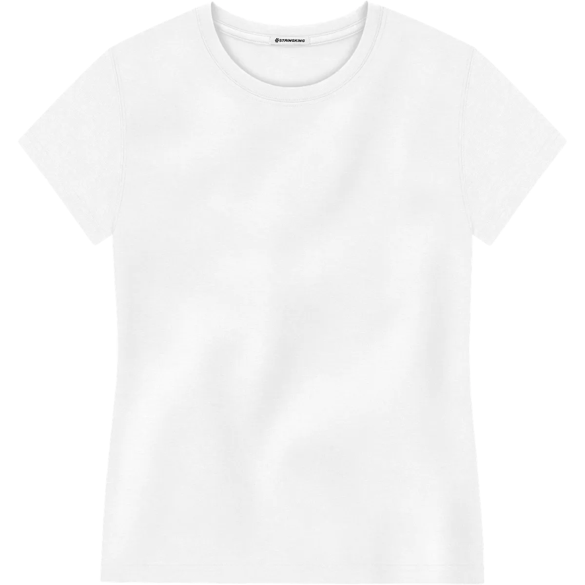 StringKing Women's Pima Jersey Tee - Sharp Fit, White, Front