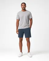 StringKing Men's Pima Terry Shorts - Relaxed Fit, Navy, Full Front - Human Model