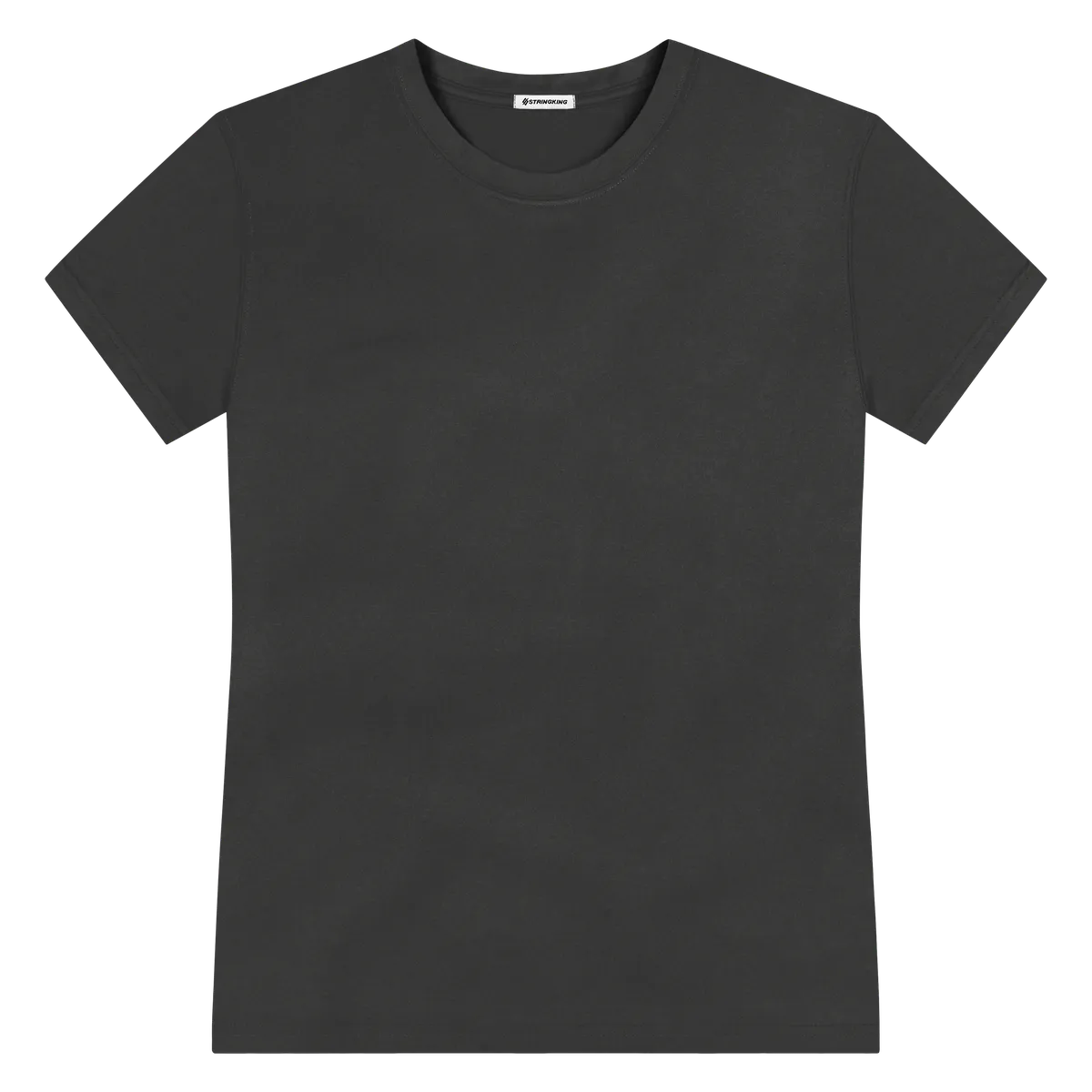StringKing Men's FlexTech Short Sleeve Crewneck T-Shirt - Sharp Fit, Black, Front