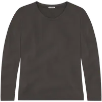 StringKing Women's FlexTech Long Sleeve Crewneck T-Shirt - Relaxed Fit, Charcoal, Front