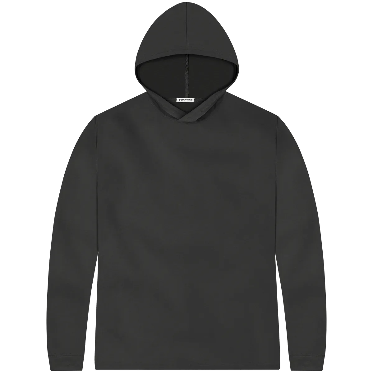 StringKing Men's StayCool Hoodie - Relaxed Fit, Black, Front