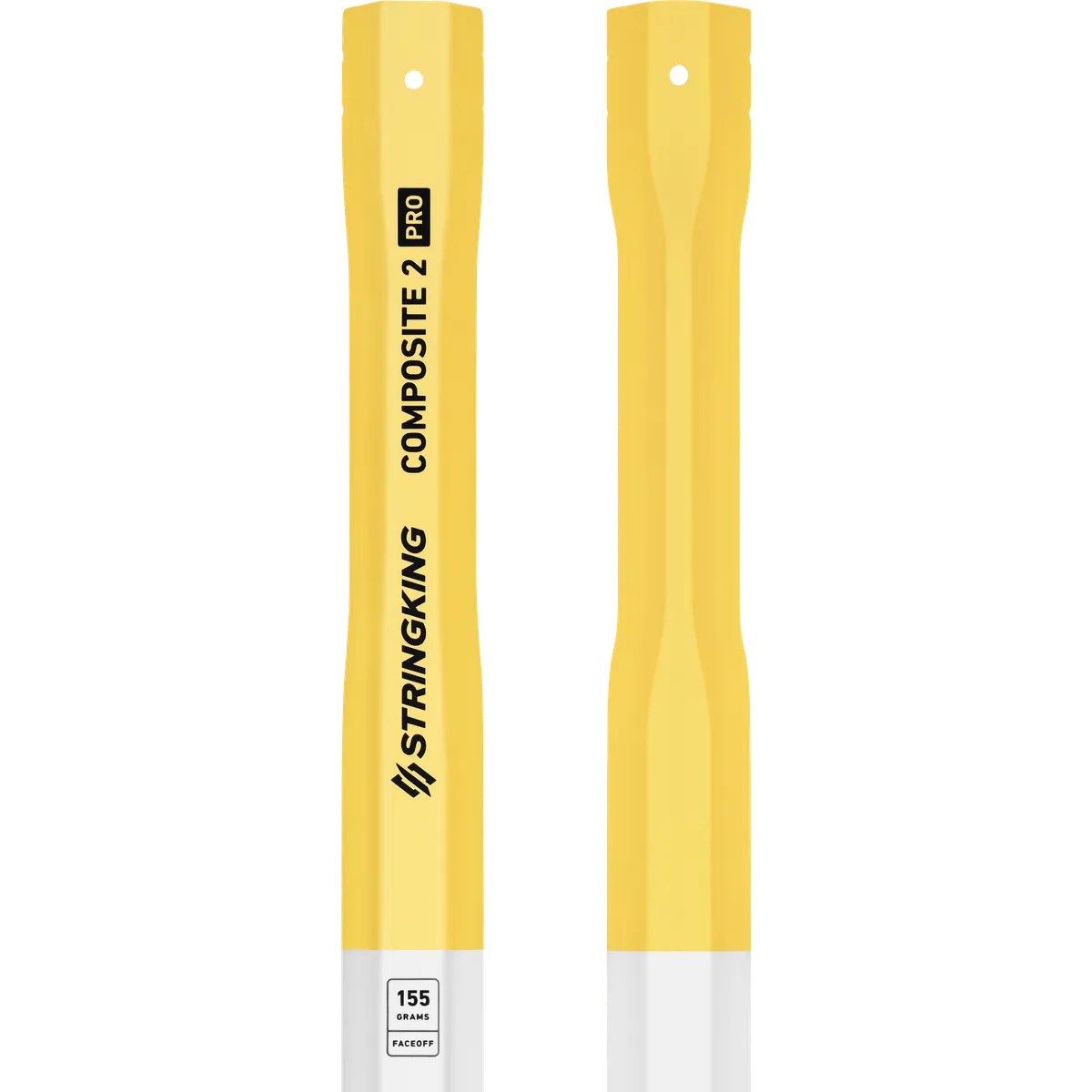 StringKing Composite 2 Pro Faceoff Double Lever - 155 Grams, White / Yellow, Top Section, Vertical, Right, Left