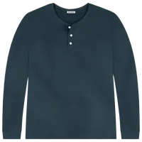 StringKing Men's Pima Cotton Long Sleeve Henley - Sharp Fit, Navy, Front
