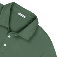 StringKing Men's Pima Cotton Short Sleeve Polo - Relaxed Fit, Green, Detail