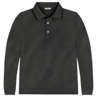 StringKing Men's Pima Cotton Polo Sweatshirt - Relaxed Fit, Black, Front