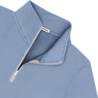 StringKing Men's Pima Cotton Quarter Zip - Sharp Fit, Slate Blue, Detail