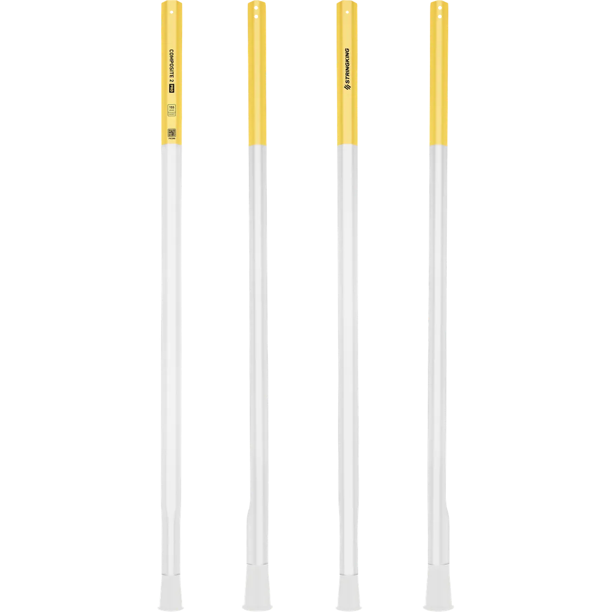 StringKing Composite 2 Pro Faceoff Bottom Lever - 155 Grams, White / Yellow, Full Length, Vertical, Right, Front, Left, Back