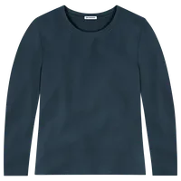 StringKing Women's FlexTech Long Sleeve Crewneck T-Shirt - Sharp Fit, Navy, Front
