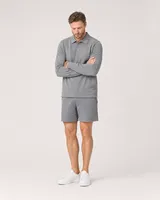 StringKing Men's Pima Terry Polo - Relaxed Fit, Frost Gray, Full Front Angle - Human Model