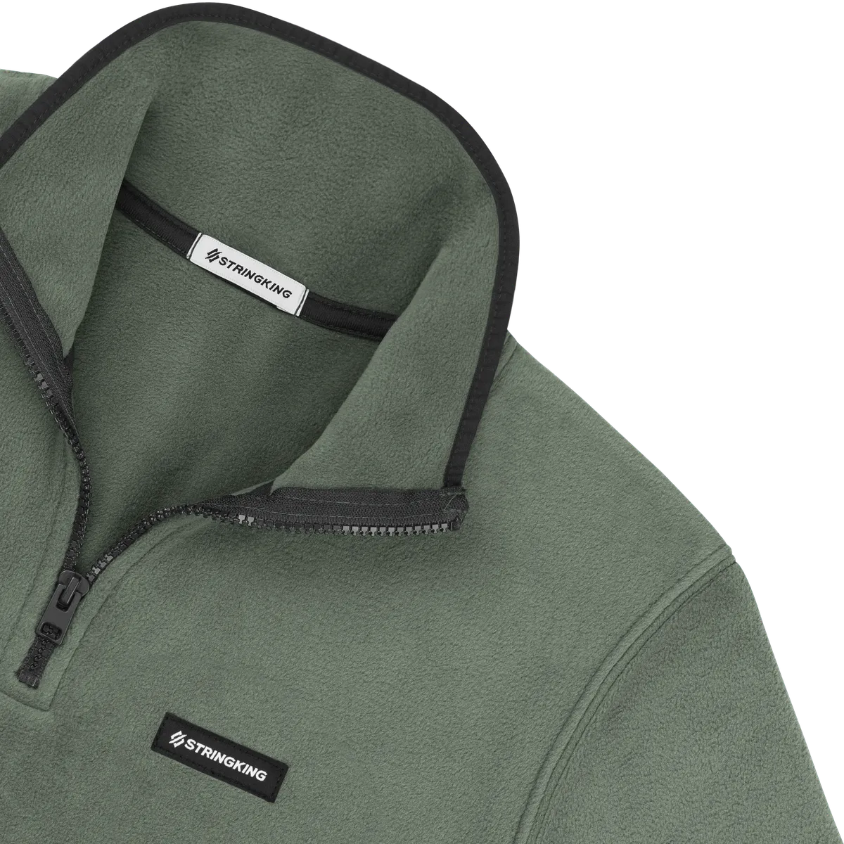 StringKing Men's Polartec Fleece Quarter Zip - Sharp Fit, Avenue Green, Detail