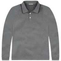 StringKing Men's FlexTech Long Sleeve Polo - Relaxed Fit, Heather Gray, Front