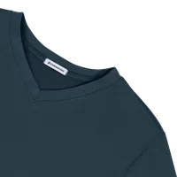 StringKing Men's FlexTech Short Sleeve V-Neck T-Shirt - Relaxed Fit, Navy, Detail