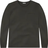 StringKing Men's Pima Jersey Long Sleeve Pocket Tee - Relaxed Fit, Peat, Front