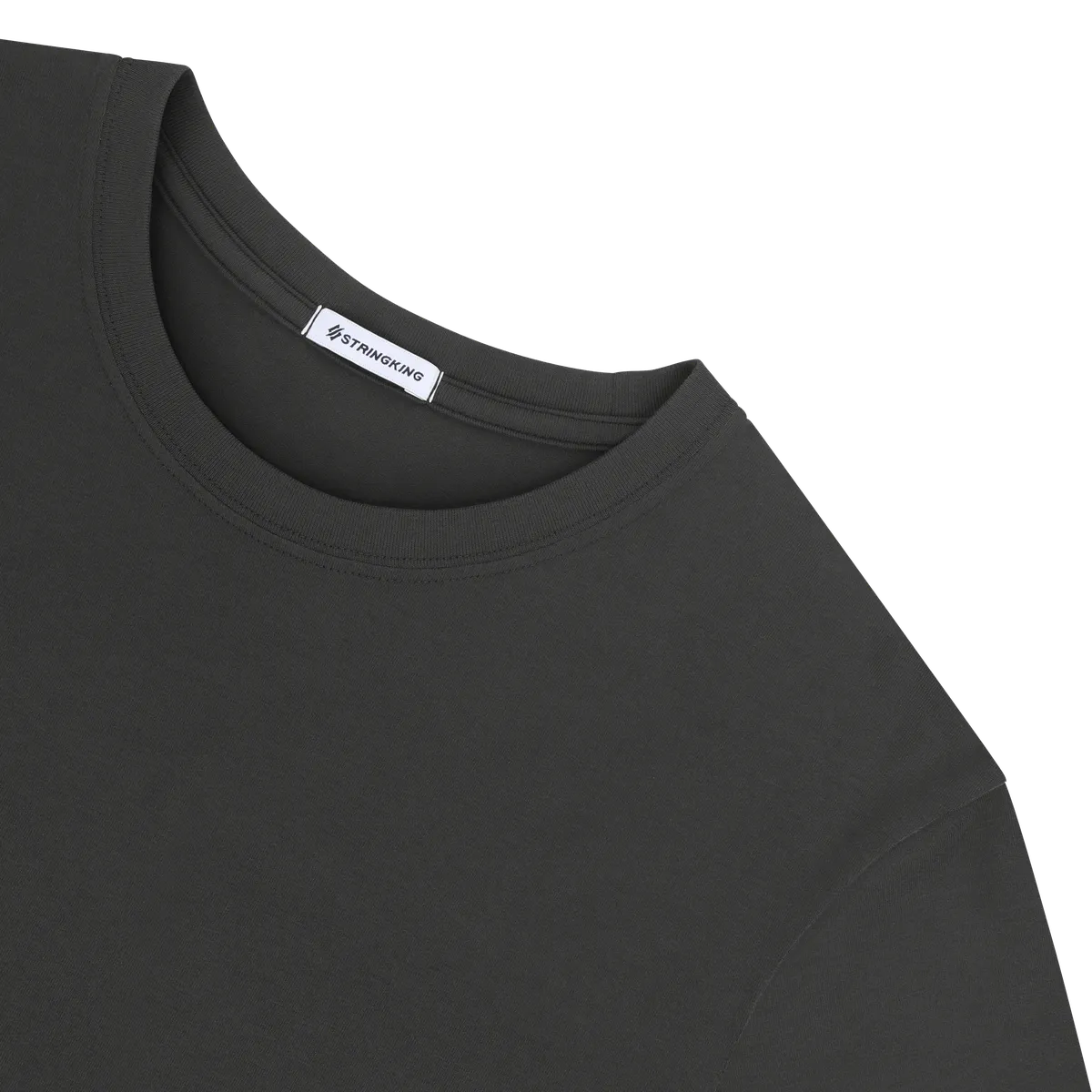 StringKing Men's Pima Jersey Tee - Relaxed Fit, Black, Detail