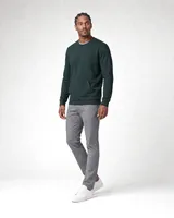 StringKing Men's Pima Terry Crew Sweatshirt - Sharp Fit, Pine Grove, Full Front Angle - Human Model
