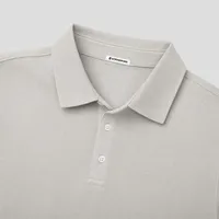 StringKing Men's Pima Terry Long Sleeve Polo - Sharp Fit, Moonstruck, Detail