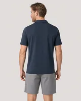 StringKing Men's Pima Jersey Classic Polo, Full Back - Human Model - Top of head to Mid-thigh