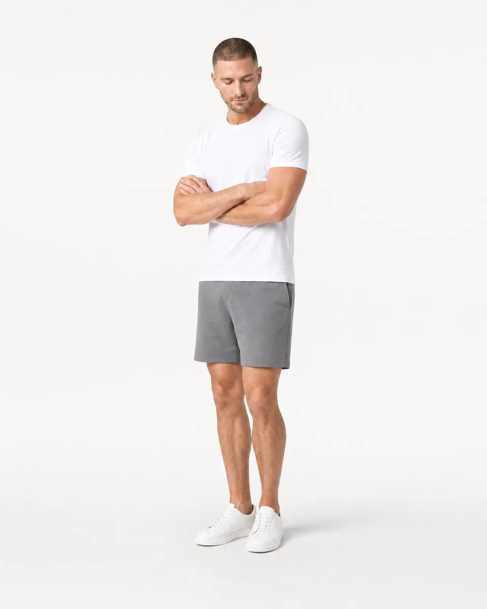 StringKing Men's Pima Terry Tee - Sharp Fit, White, Full Front Angle - Human Model