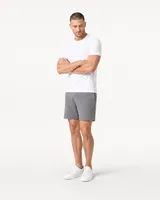 StringKing Men's Pima Terry Tee - Sharp Fit, White, Full Front Angle - Human Model