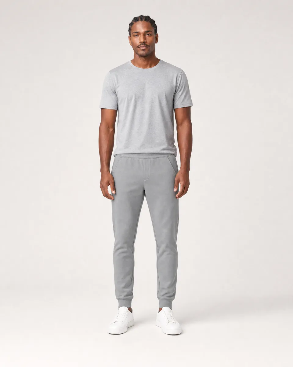 StringKing Men's StayWarm Joggers - Sharp Fit, Gray, Full Front - Human Model