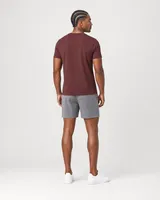 StringKing Men's Pima Jersey Tee - Sharp Fit, New Maroon, Full Back - Human Model - Top of head to Mid-thigh