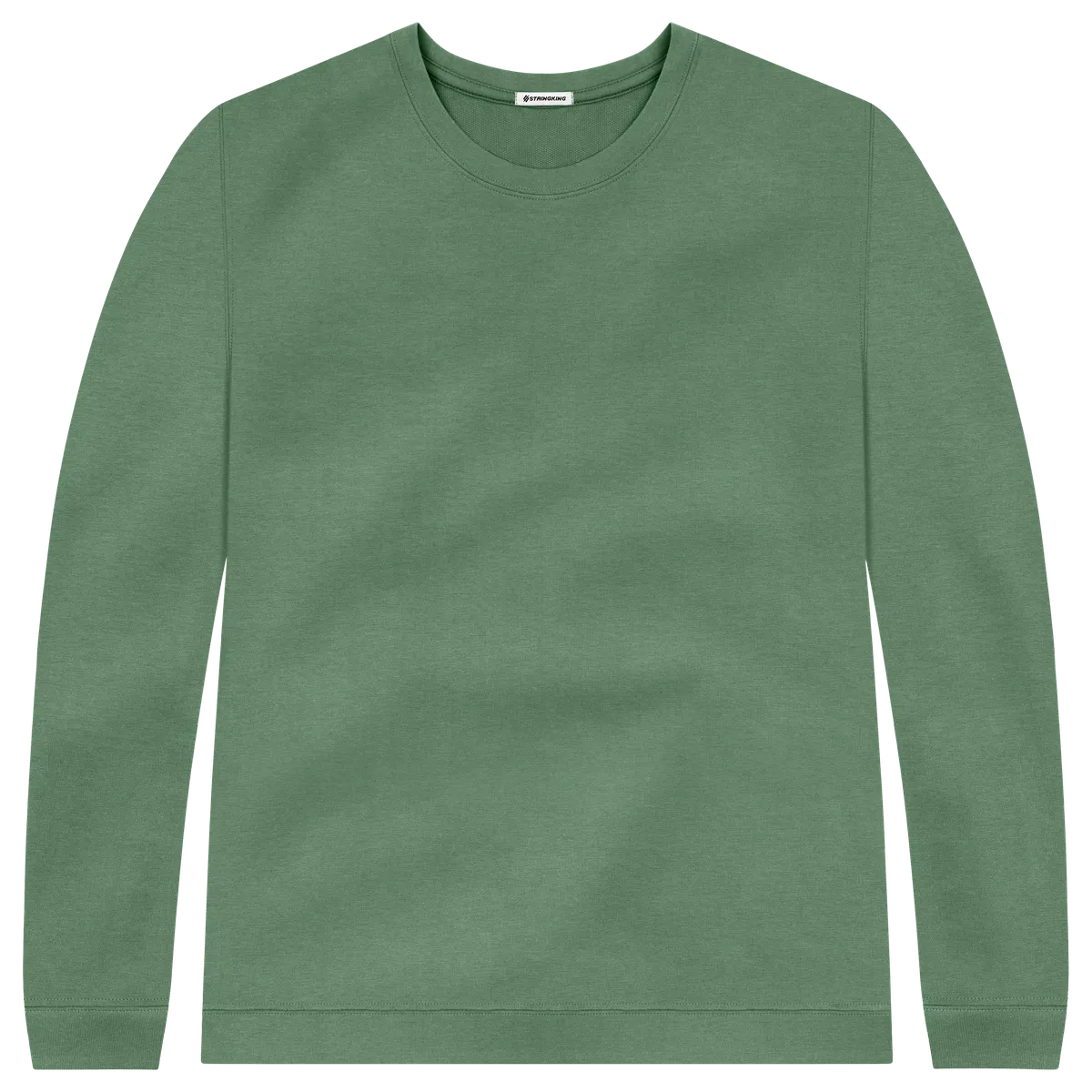 StringKing Men's Pima Cotton Crewneck Sweatshirt - Relaxed Fit, Green, Front
