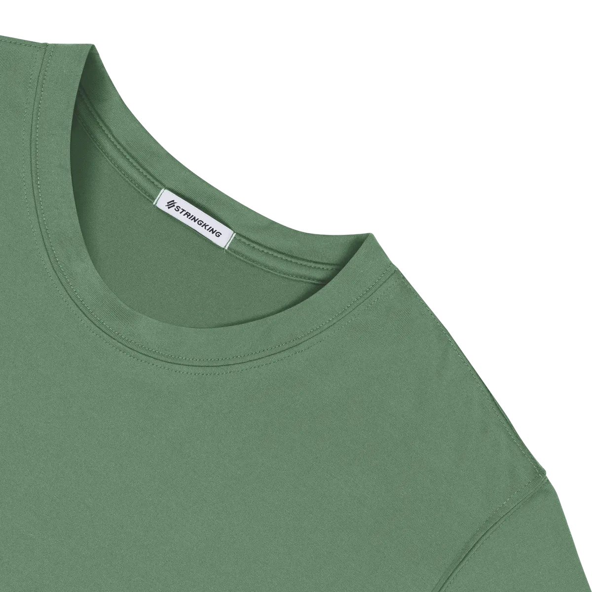 StringKing Men's FlexTech Long Sleeve Crewneck T-Shirt - Relaxed Fit, Green, Detail