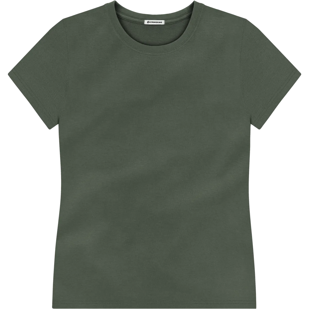 StringKing Women's Pima Terry Tee - Sharp Fit, Moss, Front
