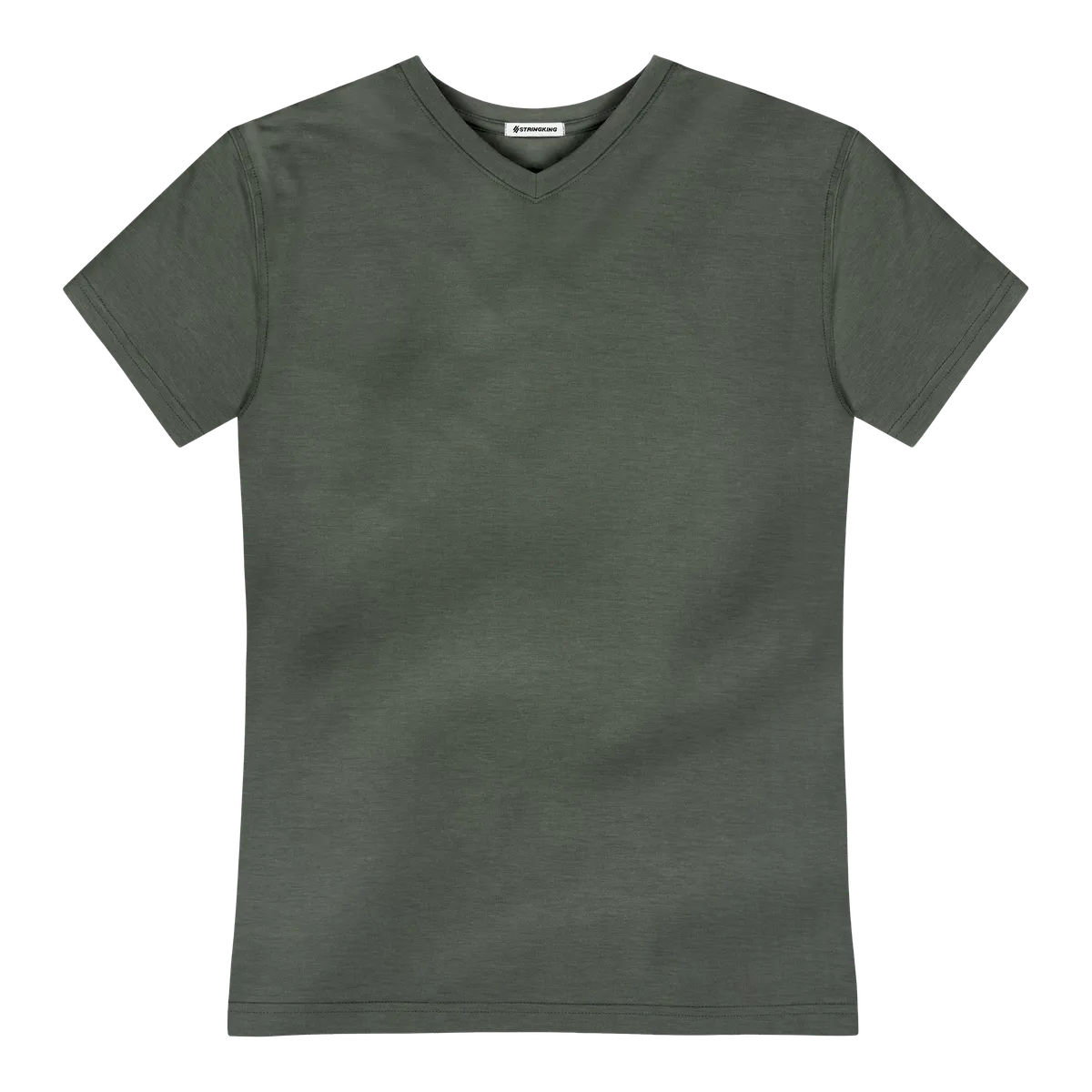 StringKing Men's FlexStyle Short Sleeve V-Neck T-Shirt - Sharp Fit, Thyme, Front