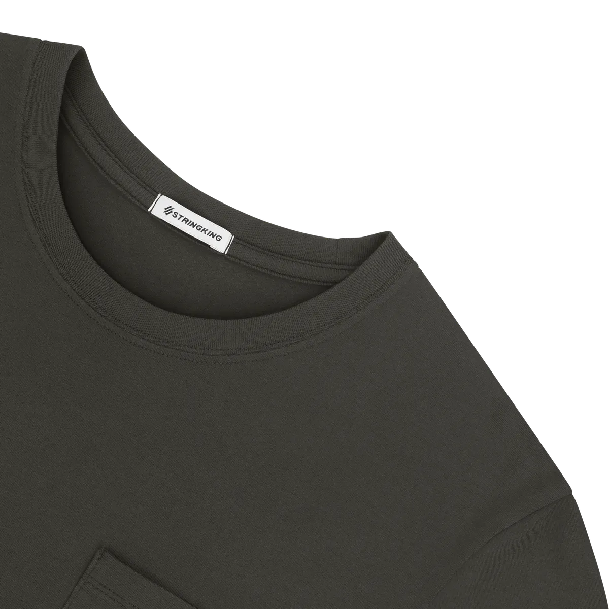 StringKing Men's Pima Jersey Pocket Tee Multi - Sharp Fit, Peat, Detail