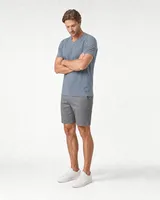 StringKing Men's Pima Terry V-Neck Tee - Sharp Fit, Tradewinds, Full Front Angle - Human Model