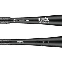 StringKing Metal USABat - Drop 10, 28" / 18 oz, Black, Bat Details, Horizontal