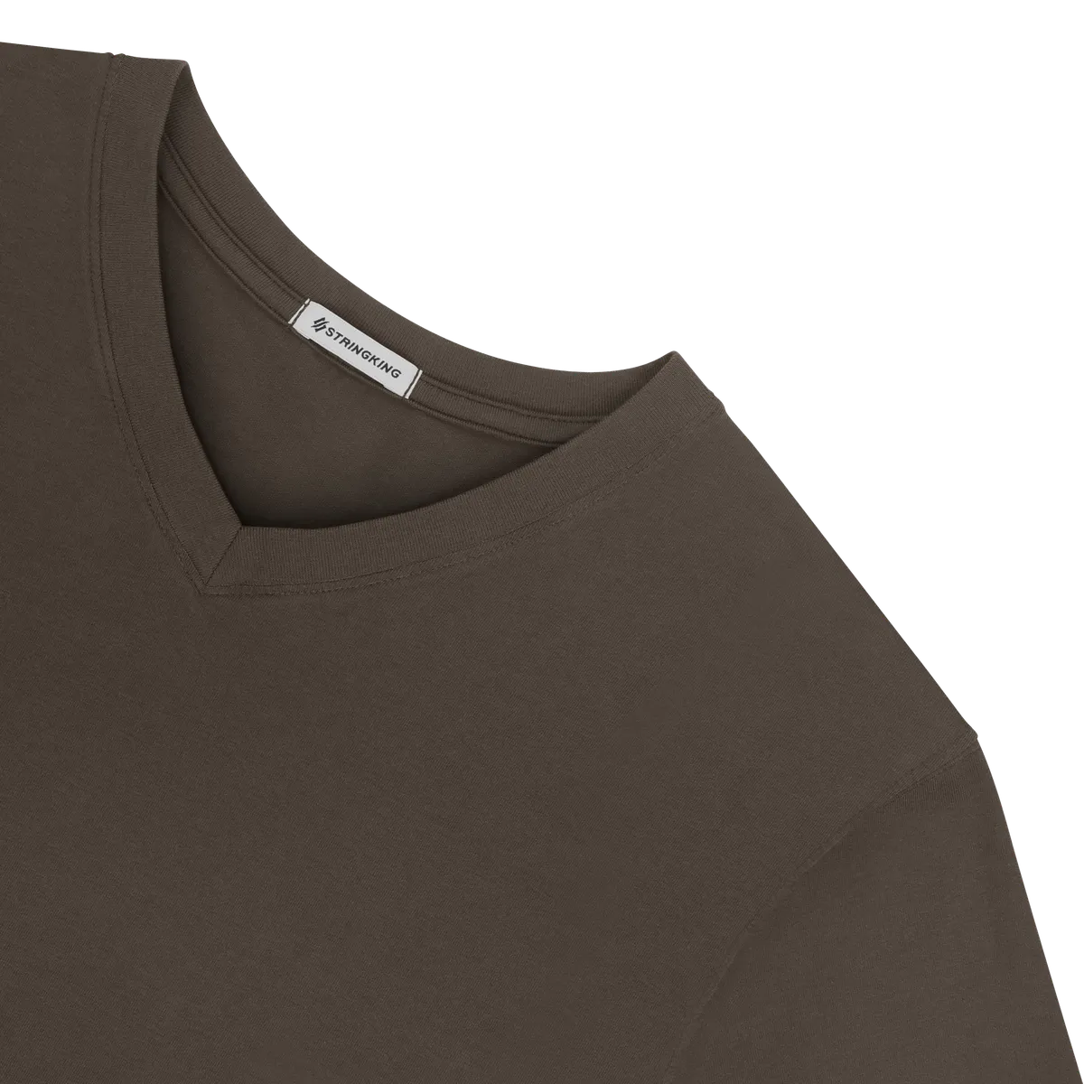 StringKing Women's Pima Jersey Long Sleeve V-Neck Tee - Relaxed Fit, Wren, Detail